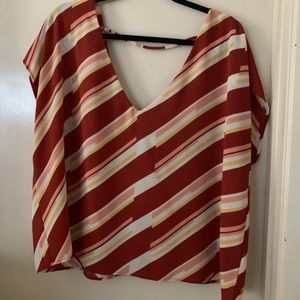 F21 V-Neck striped top
